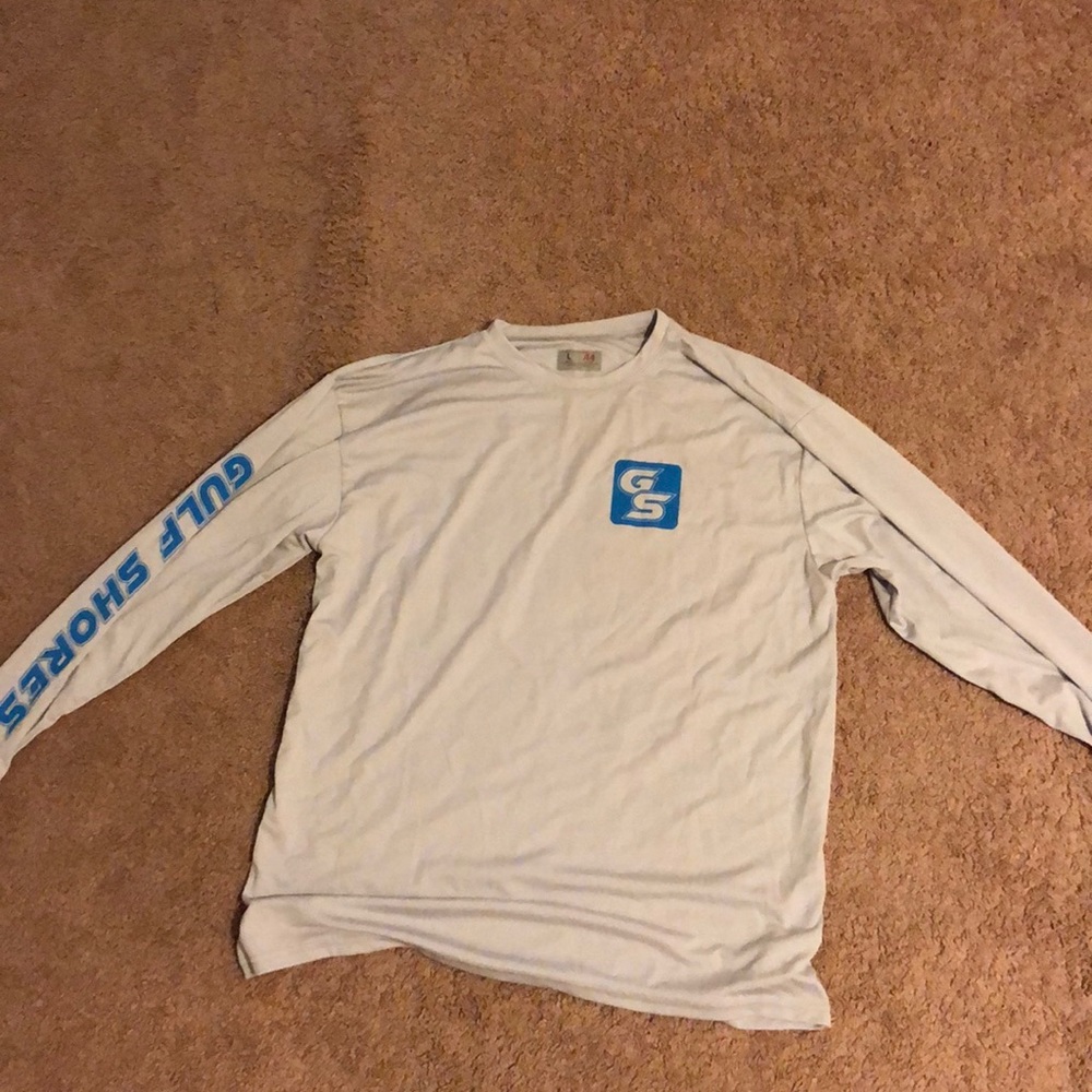 Men’s Large Gray Long Sleeve Fishing Shirt